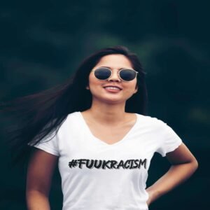 #FUUKRACISM Women V-Neck T-Shirt
