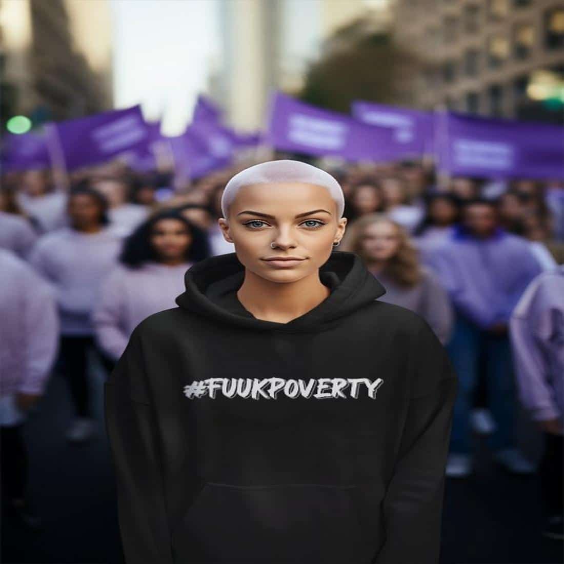 #FUUKPOVERTY Woman Hoodie – Image 5