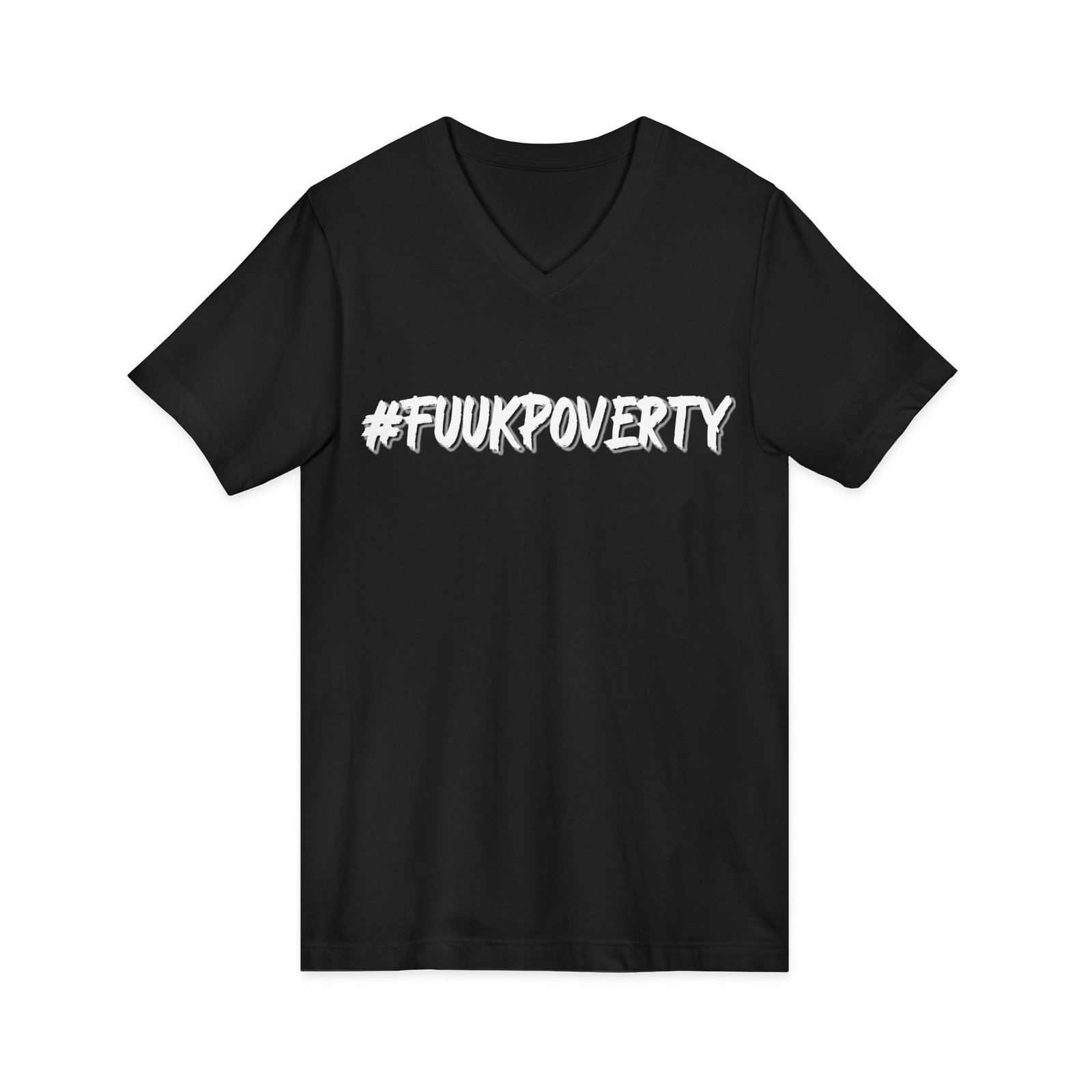 #FUUKPOVERTY Women V-Neck T-Shirt – Image 6