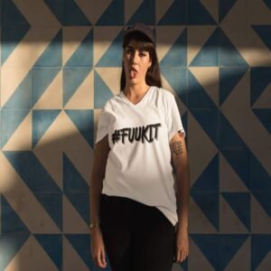 #FUUKIT Women V-Neck T-Shirt