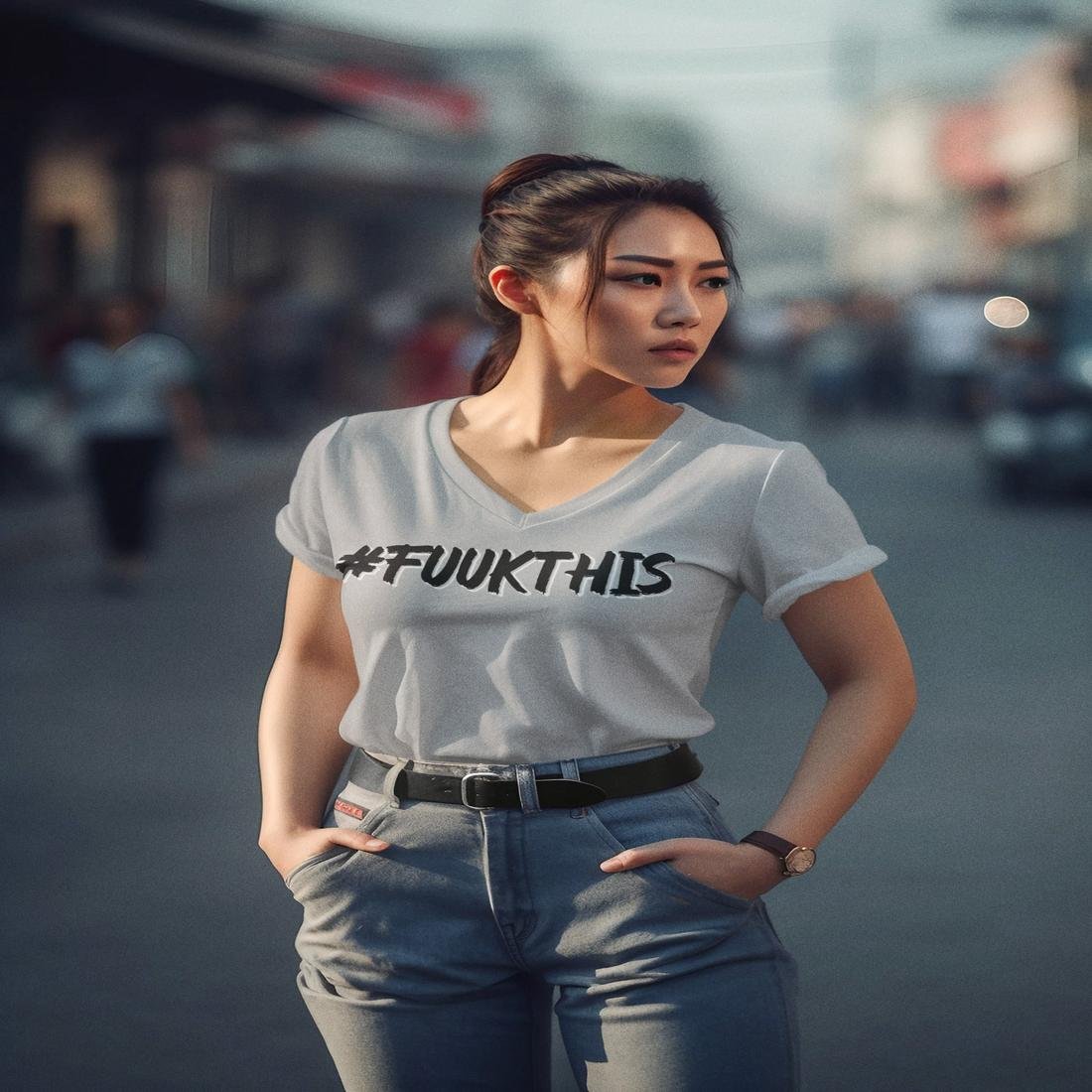 #FUUKTHIS Women V-Neck T-Shirt – Image 9