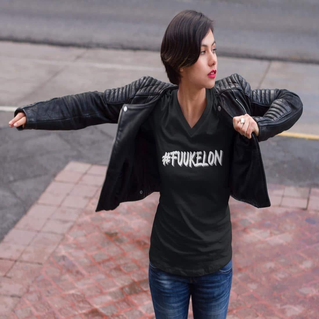 #FUUKELON Women V-Neck T-Shirt – Image 5