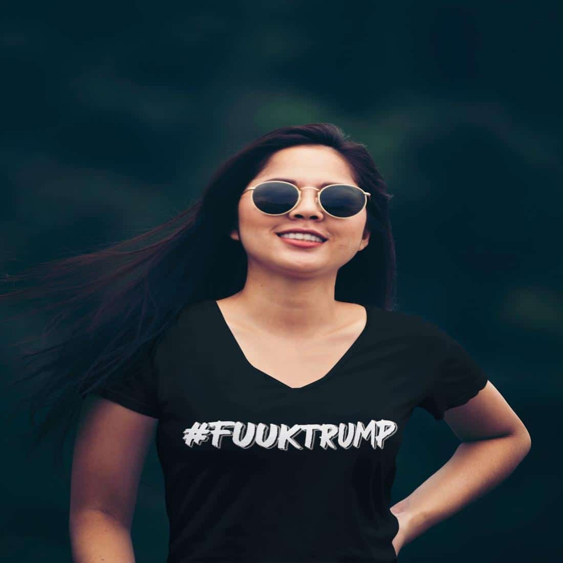 #FUUKTRUMP Women V-Neck T-Shirt – Image 5